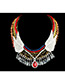 Trendy Multi-color Wing Shape Decorated Simple Tassel Multilayer Necklace