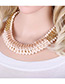 Fashion White Round Shape Decorated Simple Decorated Hand-woven Necklace