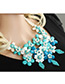 Lovely White Flower Shape Decorated Simple Short Chain Necklace