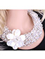 Exaggerate White Flower Shape Decorated Simple Short Chain Wide Necklace