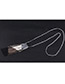Fashion Black Color-matching Decorated Simple Long Chain Sweather Necklace