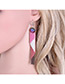 Fashion Blue Color-matching Decorated Simple Long Chain Earrings