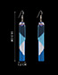 Fashion Blue Color-matching Decorated Simple Long Chain Earrings