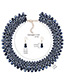 Elegant Blue Triangle Shape Pendant Decorated Simple Short Chain Necklace