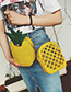 Fashion Yellow Pineapple Decorated Hollow Out Pure Color Shoulder Bag