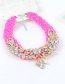 Trendy Pink Water Drop Shape Diamond Decorated Color Matching Necklace