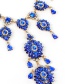 Trendy Sapphire Blue Water Drop Shape Diamond Decorated Pure Color Body Chain