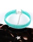 Trendy Blue Beads Decorated Simple Design Pure Color Choker