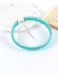 Trendy Blue Beads Decorated Simple Design Pure Color Choker