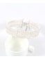 Trendy White Beads Decorated Simple Design Pure Color Choker