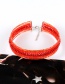 Trendy Red Beads Decorated Simple Design Pure Color Choker