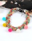 Trendy Mutli-color Fuzzy Balls Decorated Color Matching Simple Necklace