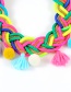 Trendy Mutli-color Fuzzy Balls&tassel Decorated Color Matching Necklace