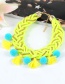 Trendy Mutli-color Fuzzy Balls&tassel Decorated Color Matching Necklace