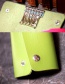 Fashion Green Pure Color Decorated Simple Card Key Case