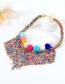 Bohemia Multi-color Fuzzy Ball Pendant Decorated Simple Tassel Necklace