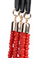 Bohemia Red Color -matching Design Long Tassel Opening Necklace