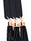 Bohemia Black Color -matching Design Long Tassel Opening Necklace