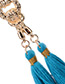 Bohemia Blue Double Tassel Pendant Decorated Simple Long Earrings