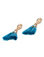 Bohemia Blue Double Tassel Pendant Decorated Simple Long Earrings