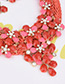 Bohemia Red Flower Shape Decorated Simple Hand-woven Design Jewelry Sets