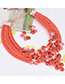 Bohemia Red Flower Shape Decorated Simple Hand-woven Design Jewelry Sets