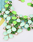 Bohemia Green Flower Shape Decorated Simple Hand-woven Design Jewelry Sets