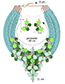 Bohemia Green Flower Shape Decorated Simple Hand-woven Design Jewelry Sets