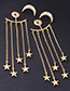 Fashion Gold Color Star Shape Pendant Decorated Simple Pure Color Earrings