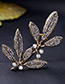 Vintage Gold Color Round Shape Diamond $leaf Shape Decorated Simple Hairpin