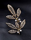 Vintage Gold Color Round Shape Diamond $leaf Shape Decorated Simple Hairpin