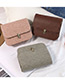 Trendy Light Brown Buckle Decorated Pure Color Simple Shoulder Bag