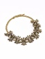 Fashion Gold Color Oval Shape Diamond Decorated Color Matching Necklace