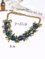 Fashion Gold Color Oval Shape Diamond Decorated Color Matching Necklace