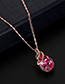 Fashion Rose Gold+plum Red Water Drop Shape Diamond Decorated Color Matching Jewelry Sets