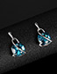 Fashion Silver Color+blue Square Shape Diamond Decorated Color Matching Jewelry Sets