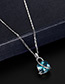 Fashion Silver Color+blue Square Shape Diamond Decorated Color Matching Jewelry Sets