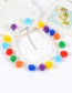 Lovely Multi-color Fuzzy Ball Pendant Decorated Simple Color-matching Choker