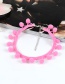 Lovely Pink Fuzzy Ball Pendant Decorated Simple Pure Color Choker