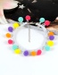 Lovely Multi-color Fuzzy Ball Pendant Decorated Simple Color-matching Choker