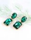 Trendy Green Pure Color Decorated Geometric Shape Simple Earrings