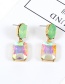 Trendy Multi-color Pure Color Decorated Geometric Shape Simple Earrings