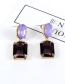 Trendy Purple Pure Color Decorated Geometric Shape Simple Earrings