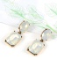 Trendy Milk White Pure Color Decorated Geometric Shape Simple Earrings