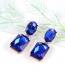 Trendy Sapphhire Blue Pure Color Decorated Geometric Shape Simple Earrings