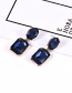 Fashion Dark Blue Pure Color Decorated Geometric Shape Simple Earrings