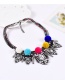 Exaggerate Multi-color Oval Shape &fuzzy Ball Decorated Simple Short Chain Necklace