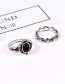 Fashion Silver Color Flower Pattern Decorated Pure Color Simple Ring(7pcs)