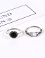 Fashion Silver Color Water Drop Shape Diamond Decorated Simple Ring(7pcs)