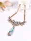 Fashion Multi-color Diamond Decorated Water Drop Shape Color Matching Necklace